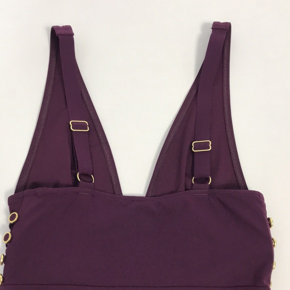 ZIMMERMAN Rosa One Piece Swimsuit In Burgundy - Picture 9 of 14